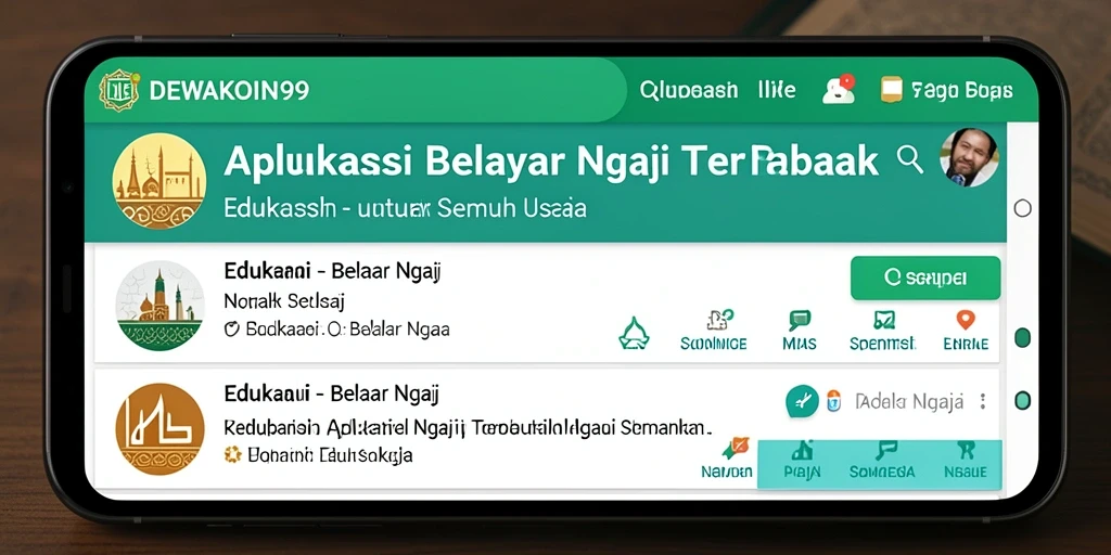 Tampilan antarmuka DEWAKOIN99 untuk belajar ngaji yang interaktif.
