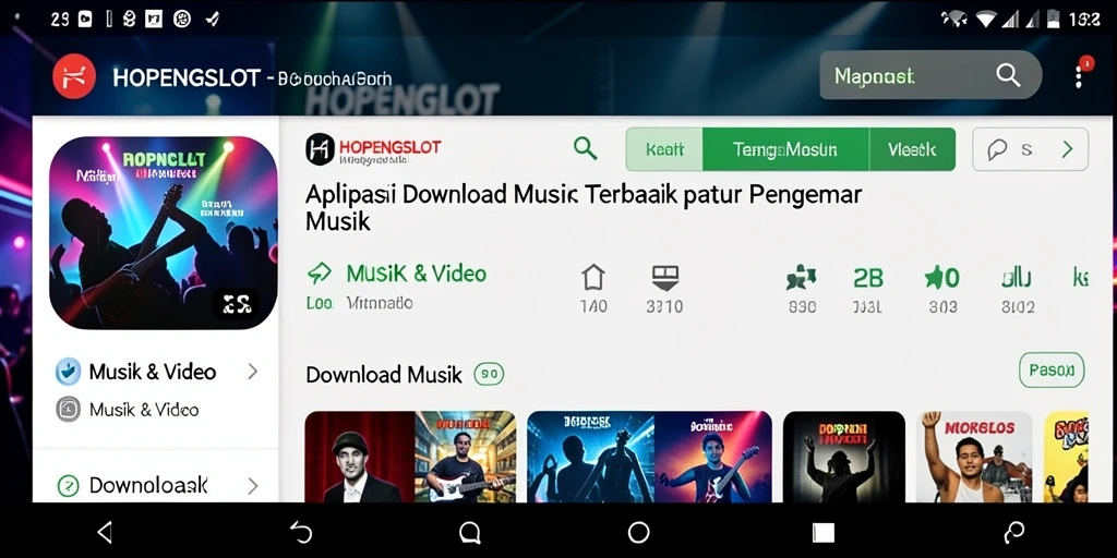 Antarmuka aplikasi HOPENGSLOT untuk mengunduh musik dengan cepat dan mudah.