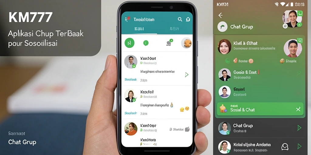 Tampilan antarmuka yang menarik dan fungsional dari KM777 untuk chatting grup.