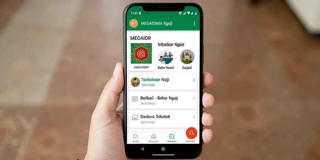 Antarmuka MEGAIDR saat belajar ngaji dengan fitur audio.