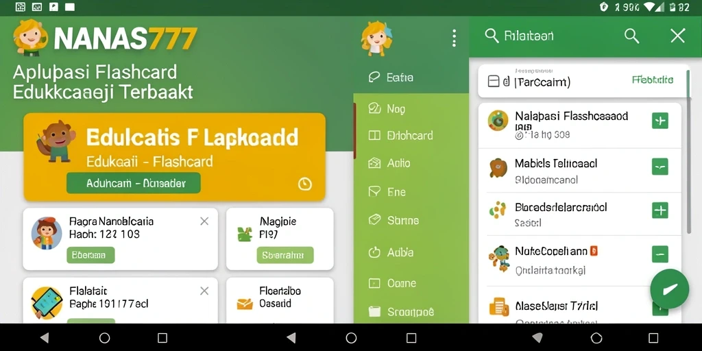 Antarmuka aplikasi FLASHCARD yang menarik dan interaktif.