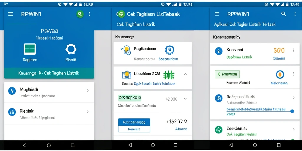 Tampilan antarmuka RPWIN1 untuk cek tagihan listrik yang sederhana.