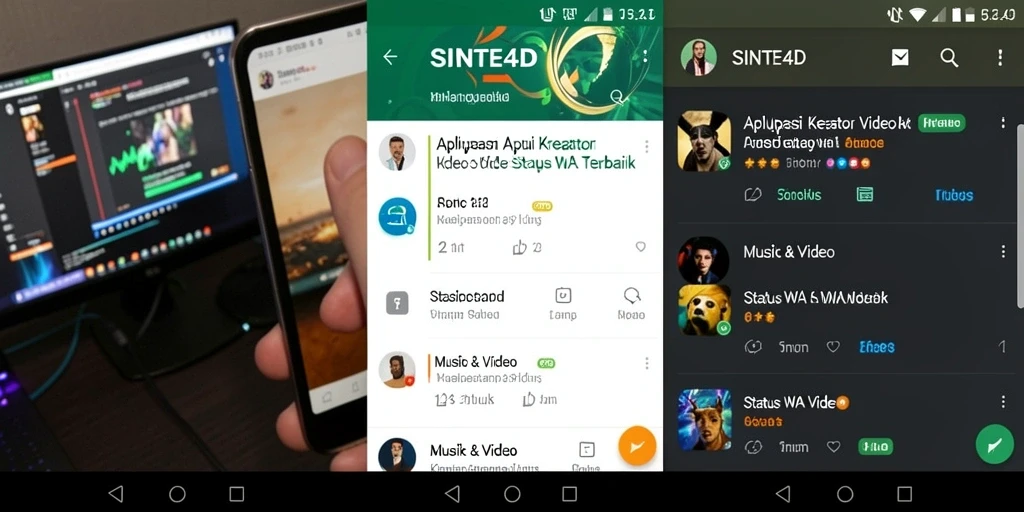 Tampilan antarmuka SINTE4D yang sederhana dan fungsional untuk video status.