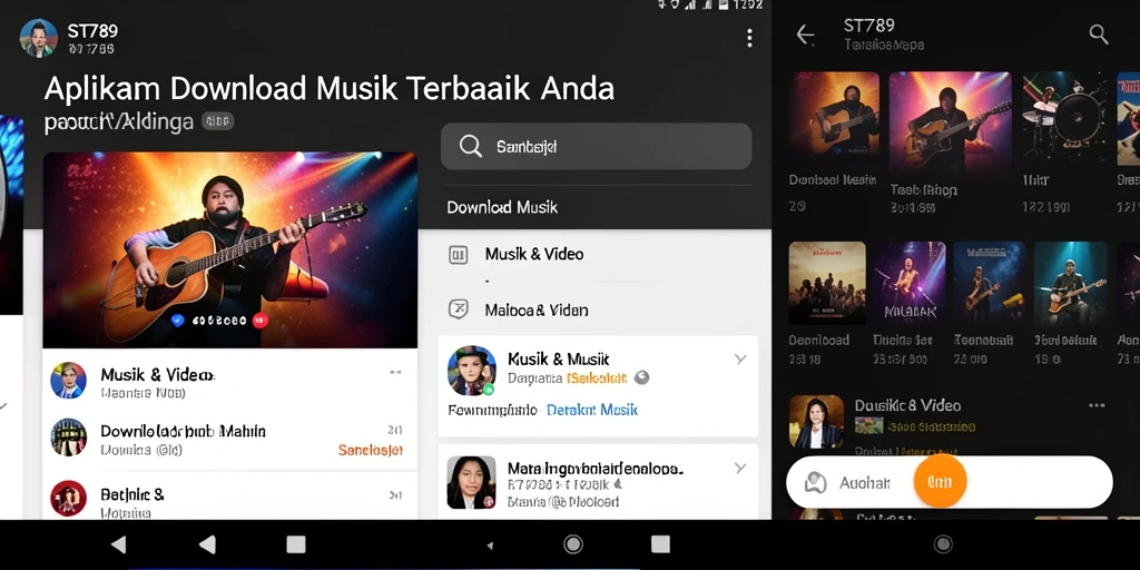 Tampilan antarmuka ST789 yang mudah digunakan untuk Download Musik.