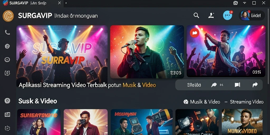 Antarmuka SURGAVIP yang menarik dan fungsional untuk Streaming Video.