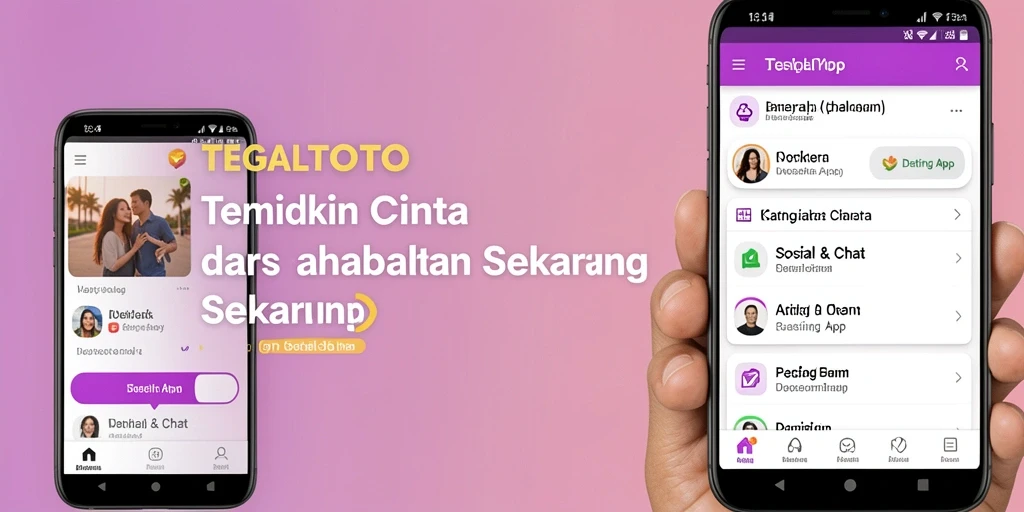 Antarmuka TEGALTOTO yang sederhana dan menarik untuk pengguna Dating App.