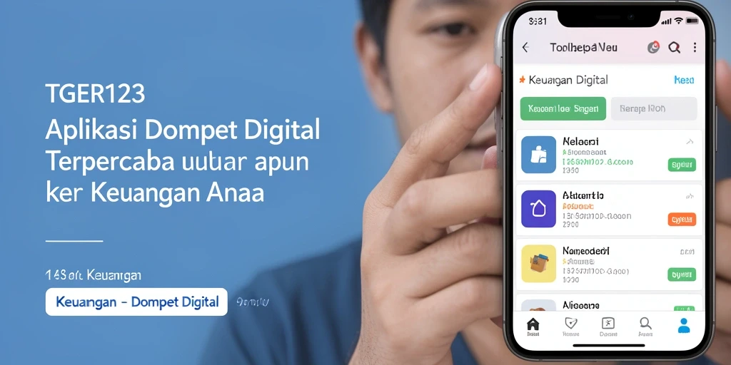 Antarmuka TGER123 yang modern dan user-friendly untuk Dompet Digital.